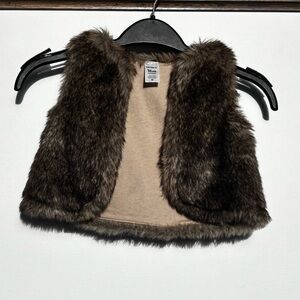 Carter's Dark Brown Faux Fur Vest - 18 months
